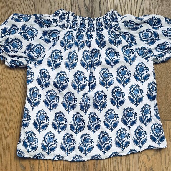 J. crew Girls' Smocked T-shirt in Block Print - Picture 5 of 5